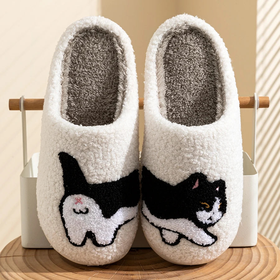 Chausson Chat Homme Blanc