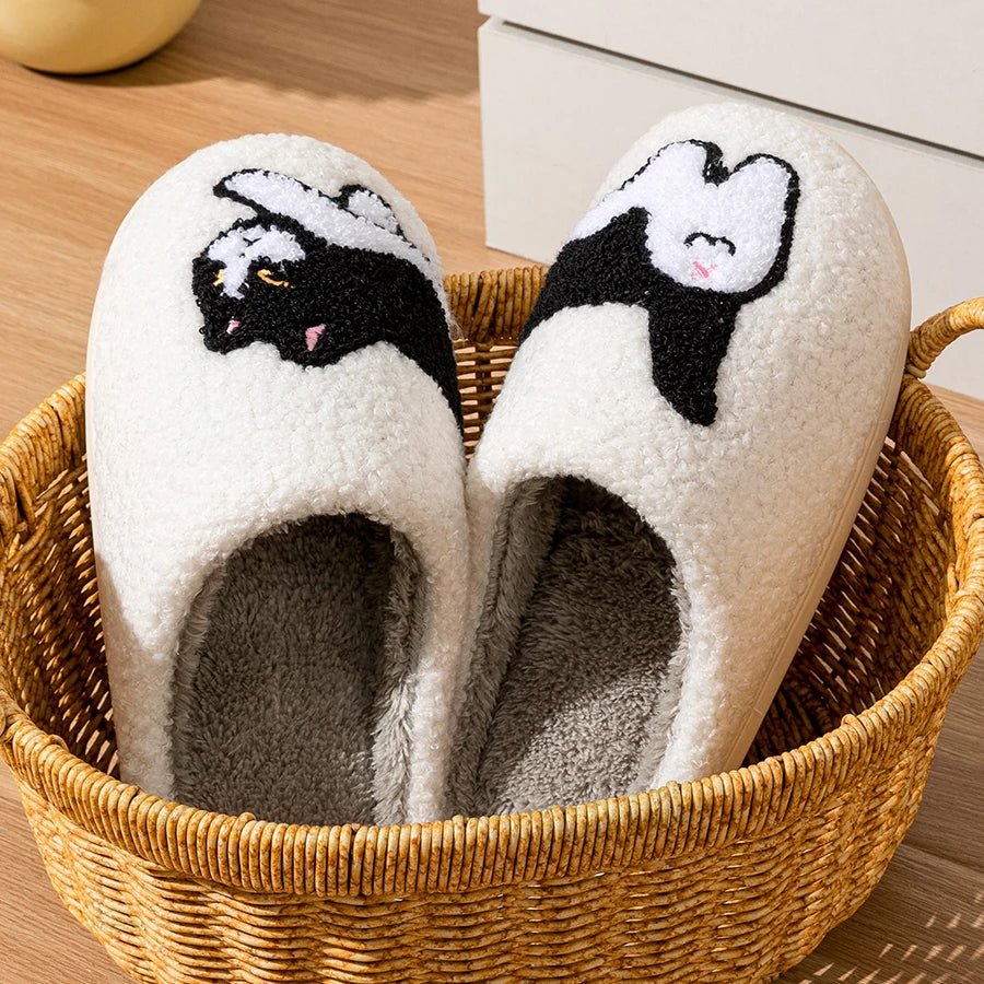Chausson Chat Homme Blanc