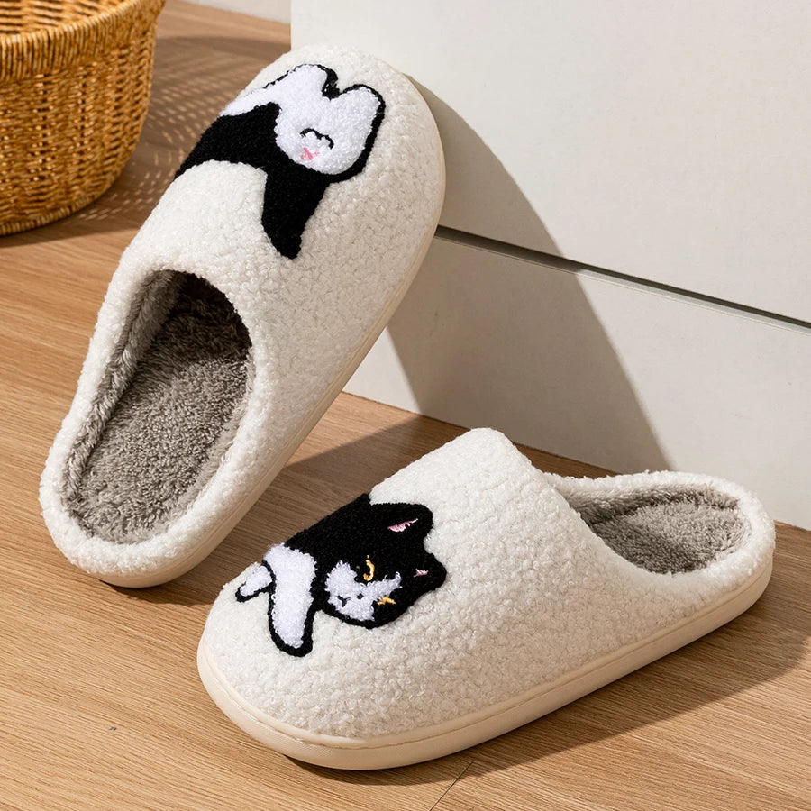 Chausson Chat Homme Blanc